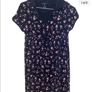 Lands End Girls Dress Size 14 Navy Blue Hooded Sail Boat Pattern Sun Dress